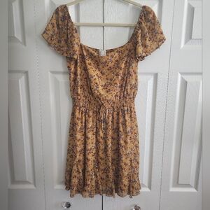Francesca's Blue Rain Floral Dress Size Medium